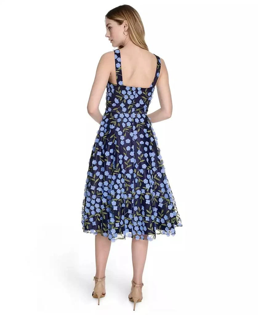 Eliza J Women's Floral-Print Mesh V-Neck Midi Dress 8