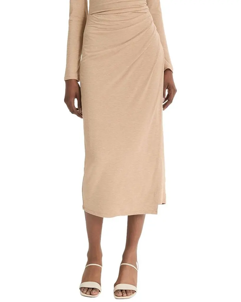 Vince Side Drape Midi Skirt