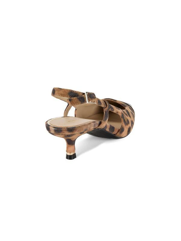 Kenneth Cole Martha Leopard-Print Slingback Kitten Heel Pumps 3