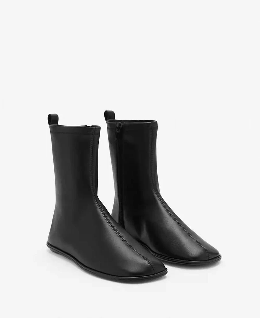 Mango Women's Flat Leather Ankle Boots 1