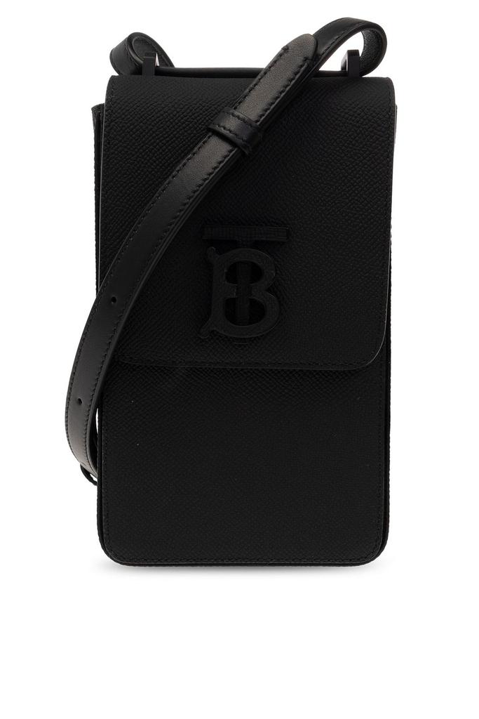 【BURBERRY】ROUND LOGO PHONE HOLDER Burberry Burberry Logo Plaque Strapped Phone Holder
