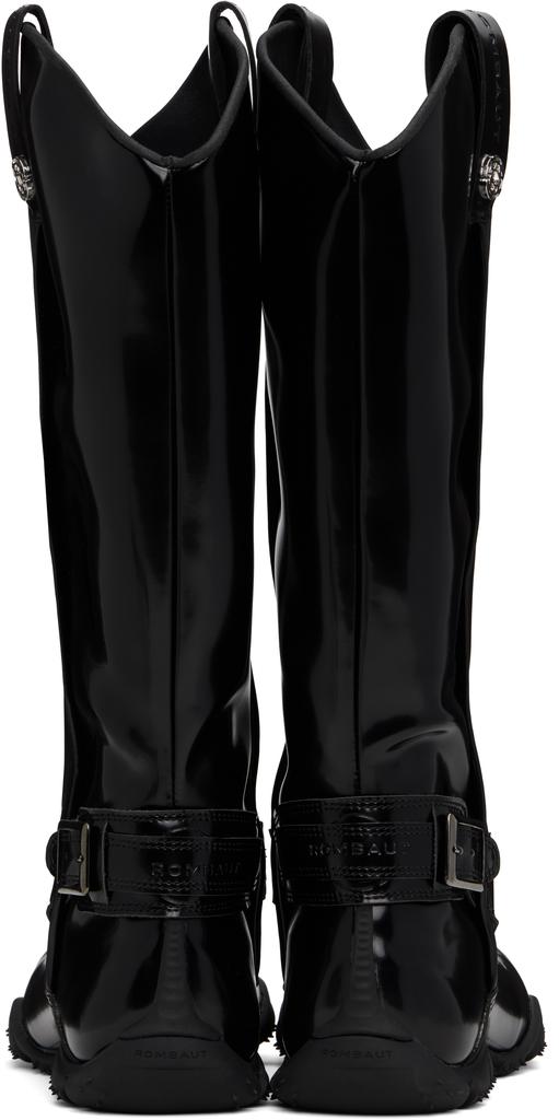 Rombaut Black No Cow Patent Cowboy Boots
