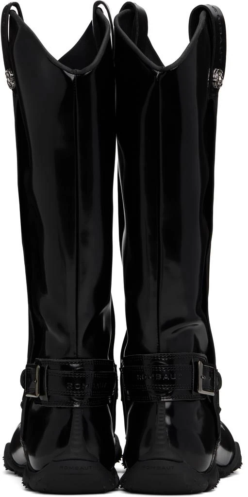 Rombaut Black No Cow Patent Cowboy Boots 2