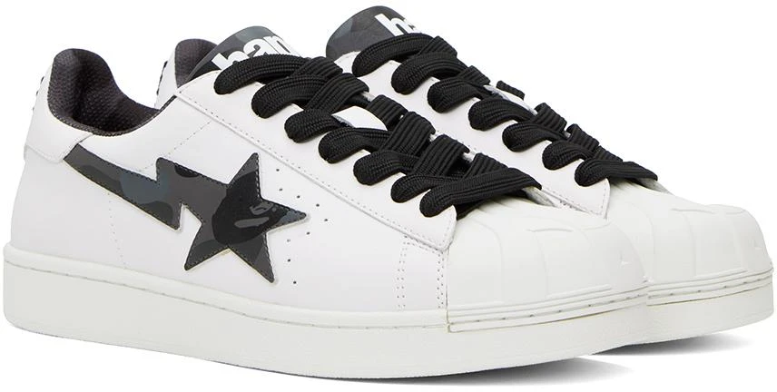 Bape White & Black Skull Sta Sneakers 4