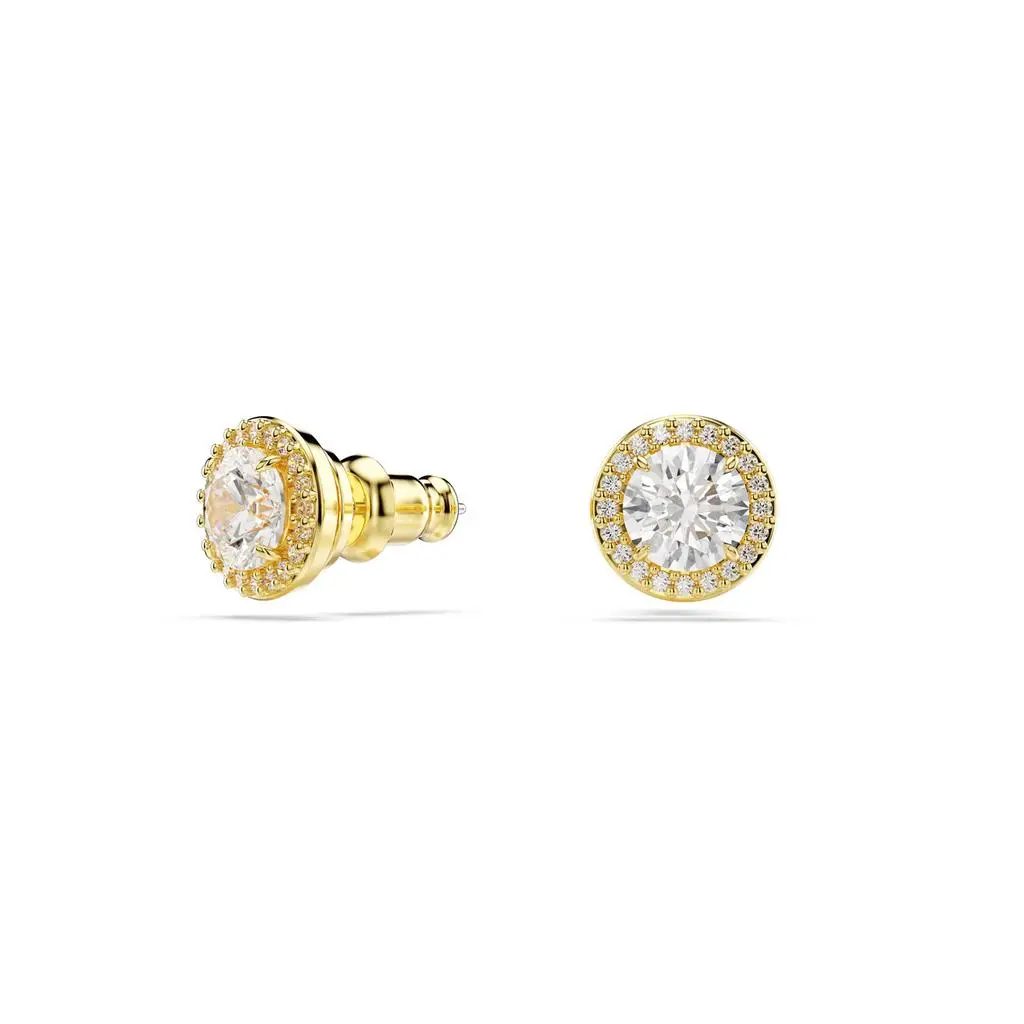 Swarovski Una angelic stud earrings round cut gold tone gold-tone plated 2