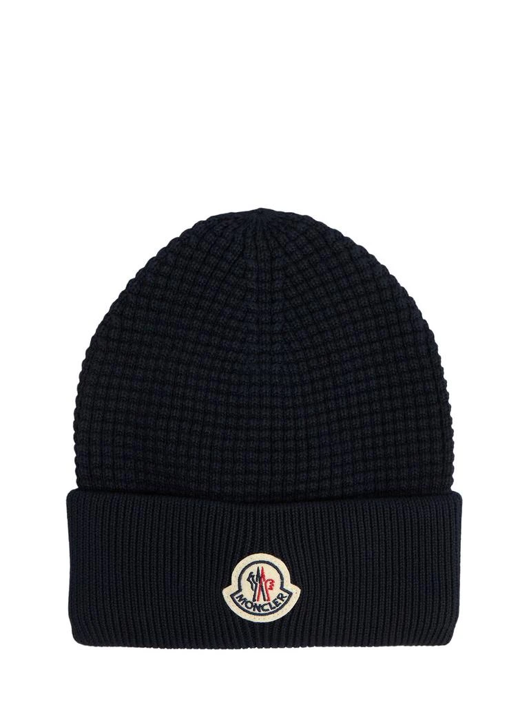 Moncler Logo Detail Cotton Beanie 1