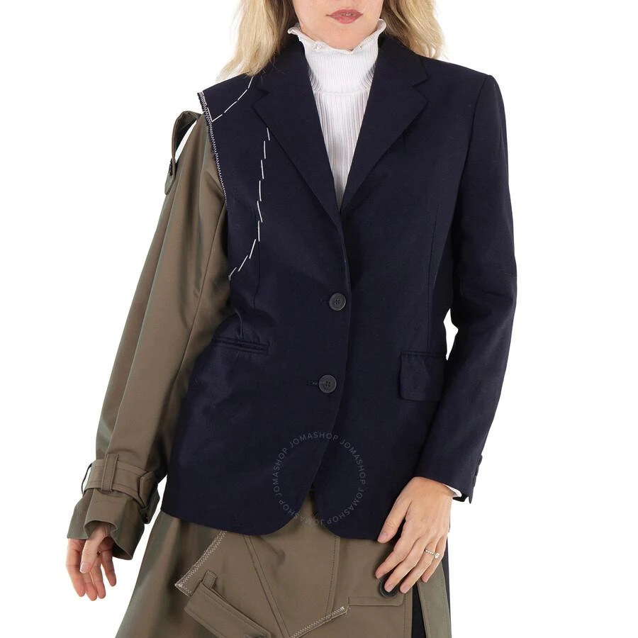 Kolor Kolor Ladies Navy Deconstructed Panelled Single-Breasted Blazer, Brand Size 2 (Medium) 1