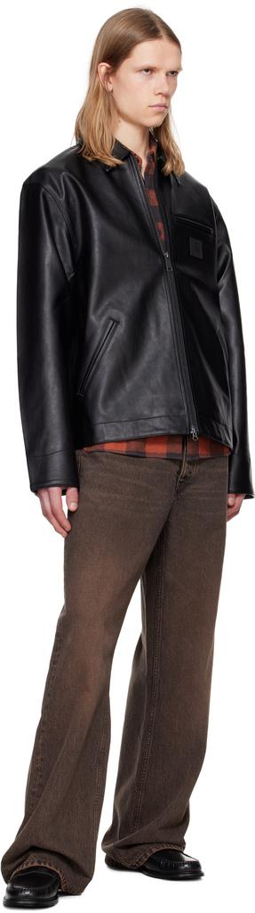 Carhartt WIP Black Detroit Faux-Leather Jacket - Jackets - Free