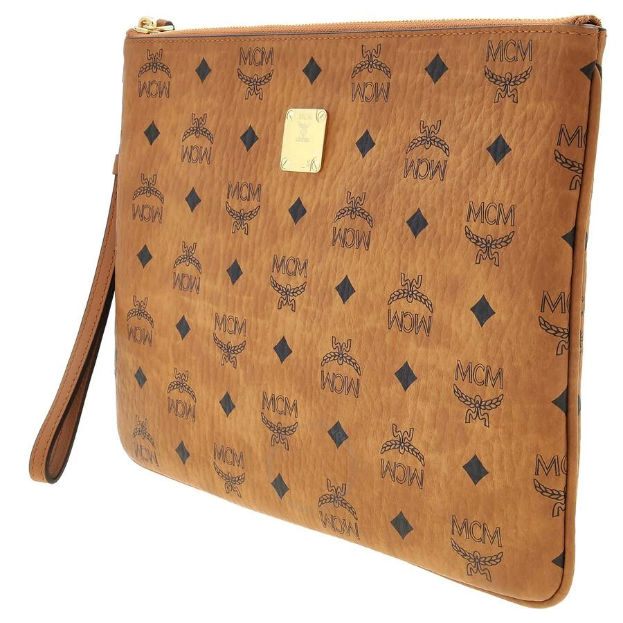 MCM Ladies Wristlet Zip Pouch in Cognac Visetos Original 2
