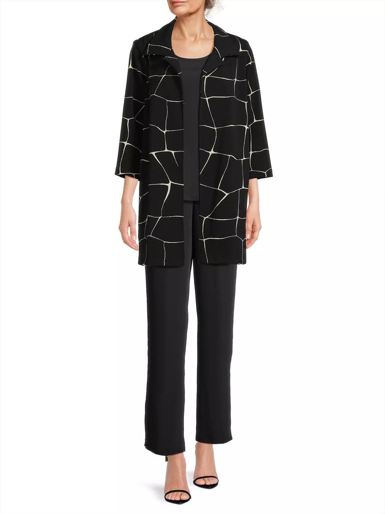 Caroline Rose Graphic-Knit Open Jacket