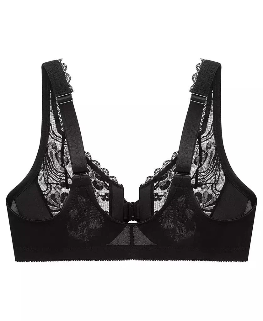 Glamorise Women's Full Figure Plus Size Wonderwire Front Close Stretch Lace Bra 9245 5