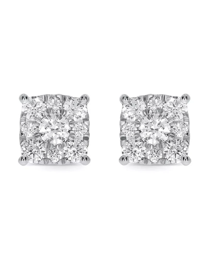 Macy's Diamond Square Cluster Stud Earrings (2 ct. t.w.) 3
