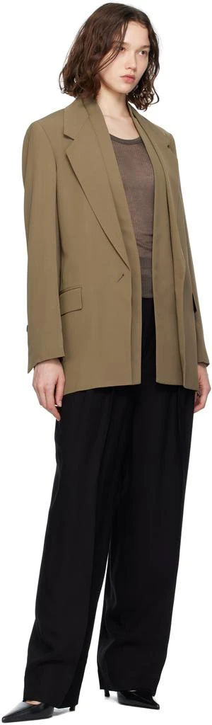 Salvatore Ferragamo Khaki Single Breasted Blazer 4