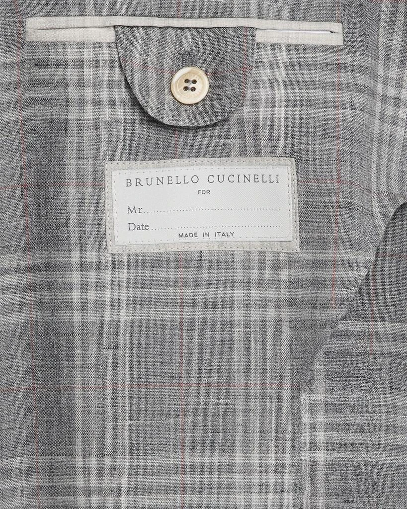 Brunello Cucinelli Men
s Wool, Silk and Linen Plaid Single-Breasted Suit Jacket 5