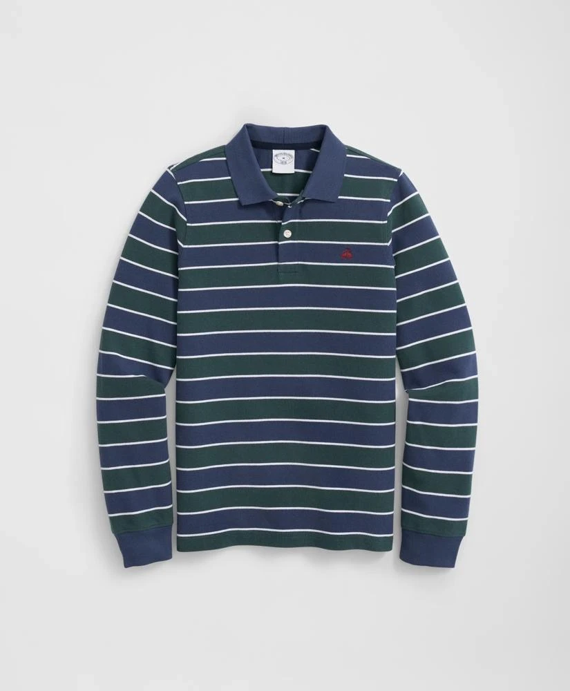 Brooks Brothers Boys Long Sleeve Striped Polo Shirt 1