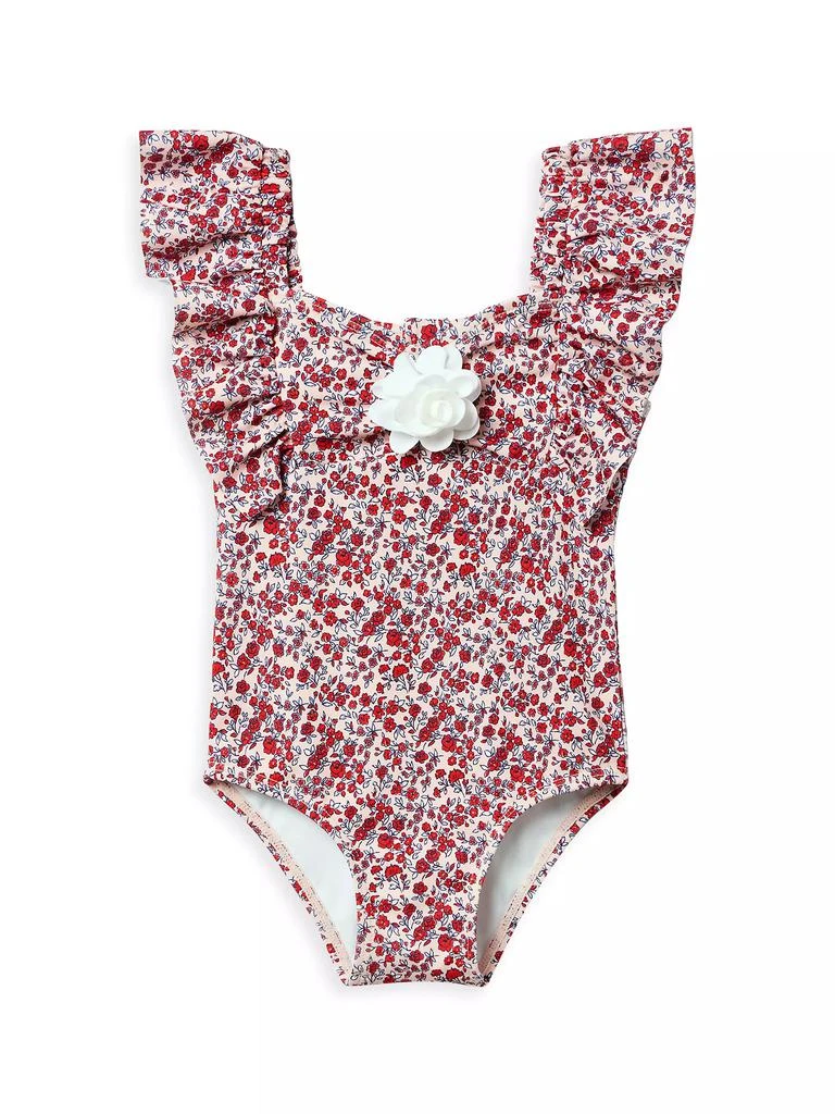 Janie and Jack Baby Girl's, Little Girl's & Girl's Ditsy Floral Rosette Swimsuit 1