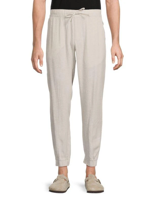 Saks Fifth Avenue Drawstring Linen-Blend Joggers 1
