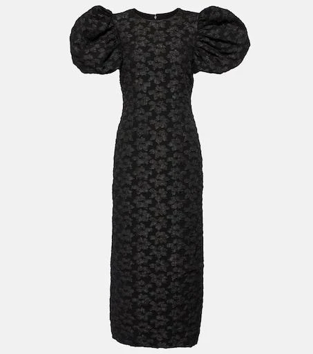 rotate puff sleeve midi dress Rotate By Birger Christensen Puff-sleeve Midi Dress