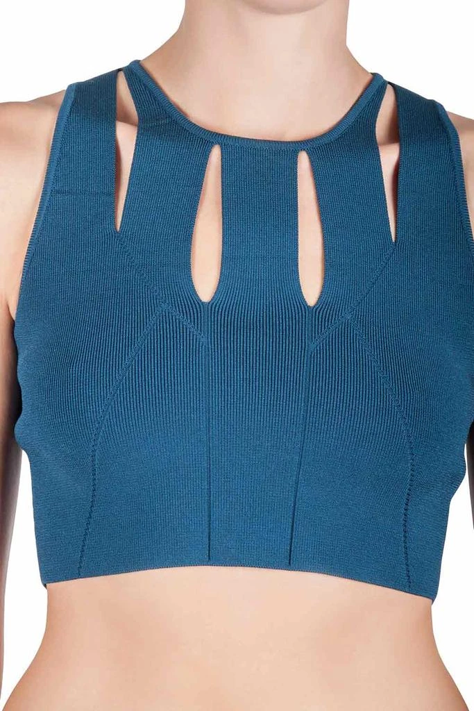 CUSHNIE Cushnie Et Ochs Blue Knit Cut Out Crop Top M 4