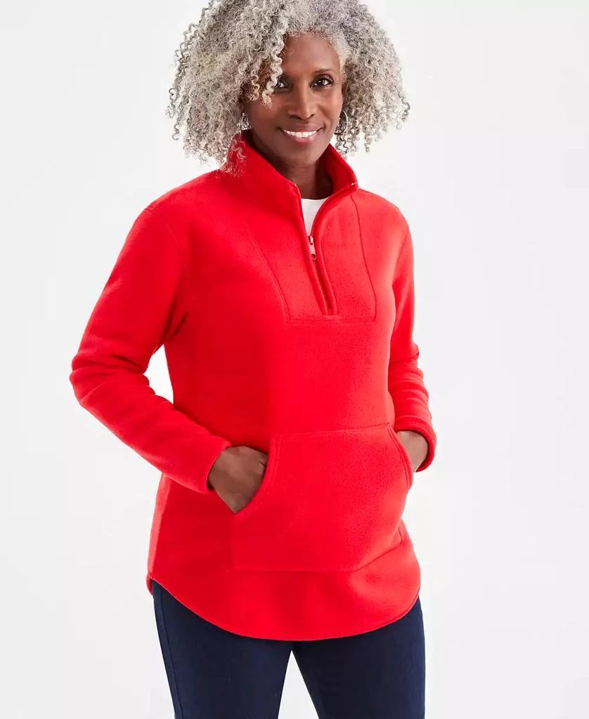 Style & Co Women's Fleece Quarter-Zip Mock-Neck Sweatshirt, Created for ...