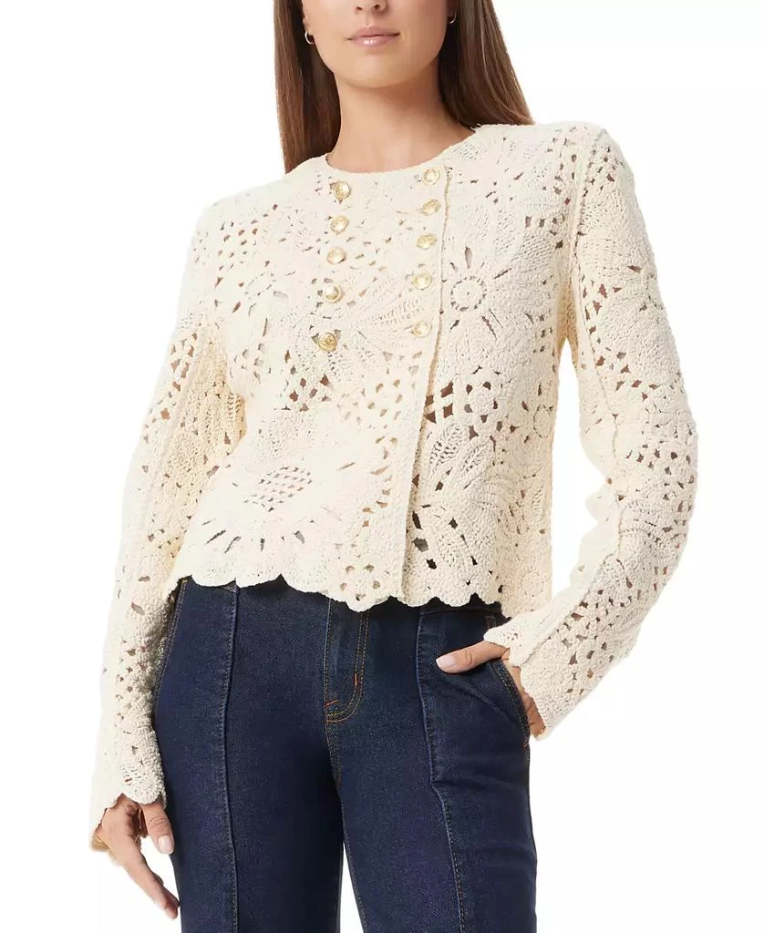 Sam Edelman Women's Fiona Double-Breasted Crochet Blazer 1