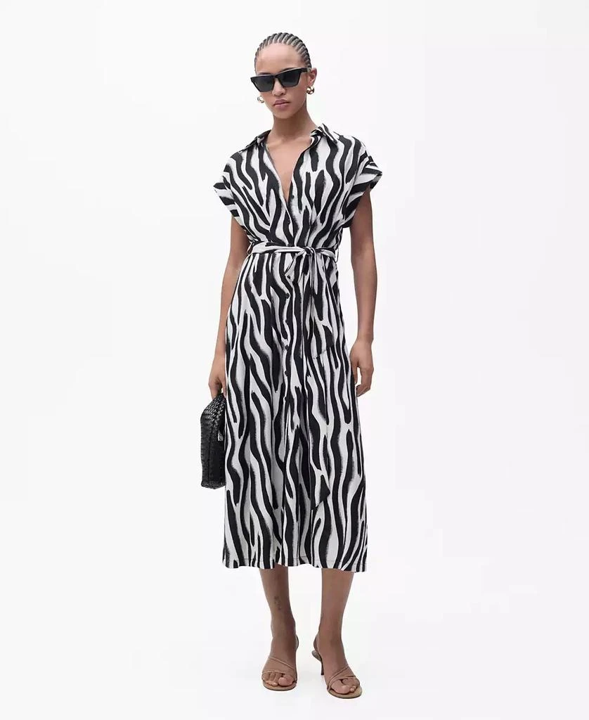 Mango Women's Zebra Shirt Dress 1