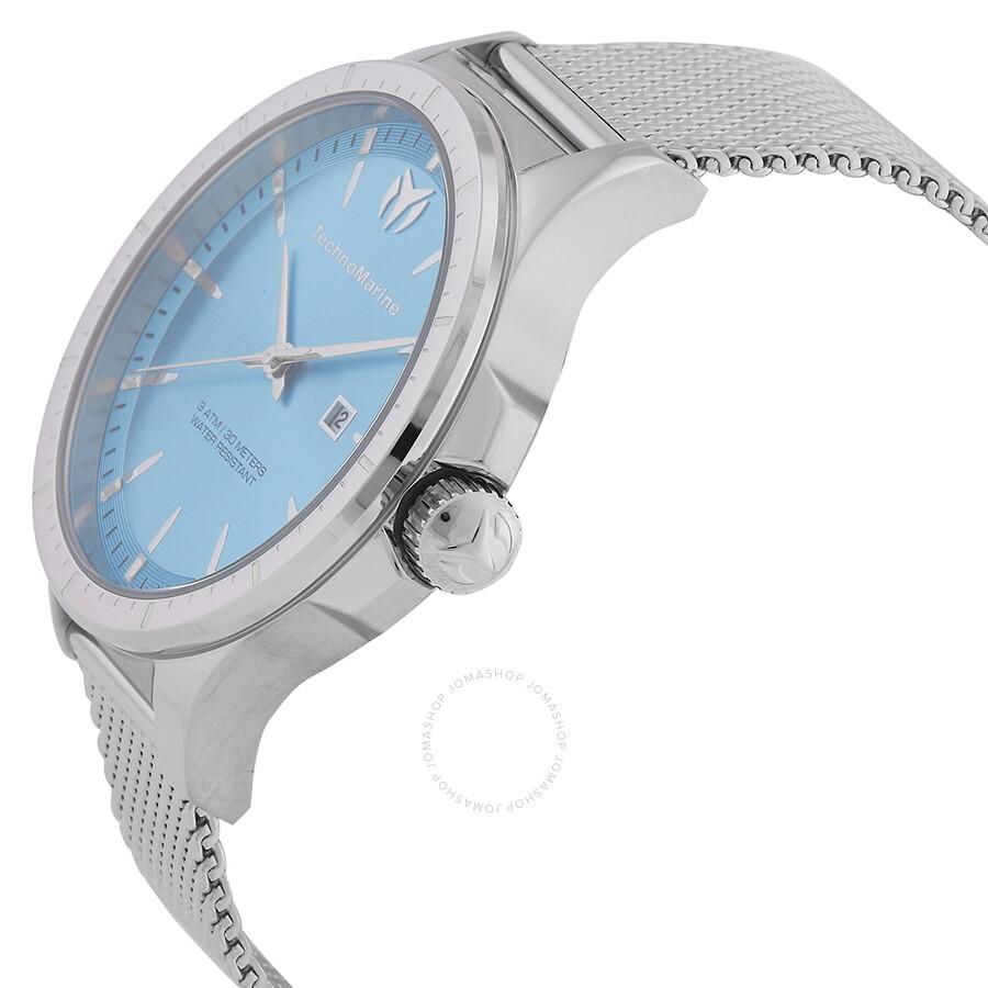 TechnoMarine MoonSun Date Quartz Light Blue Dial Men's Watch TM-822005