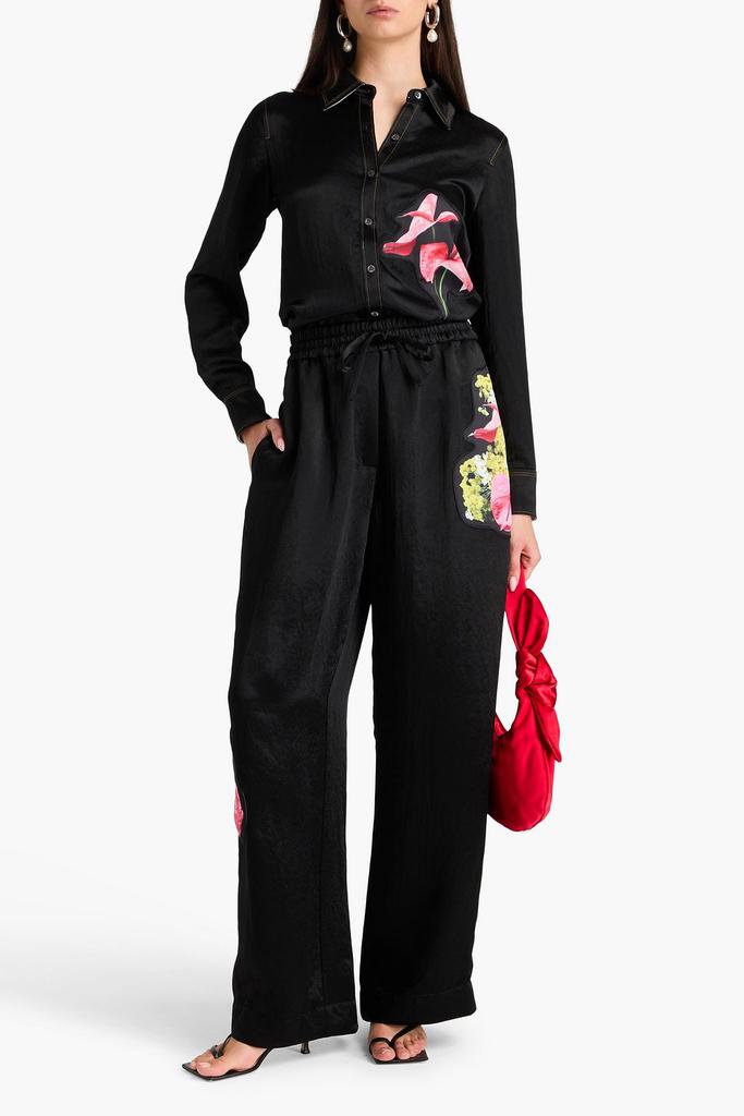 3.1 Phillip Lim Floral-print satin wide-leg pants