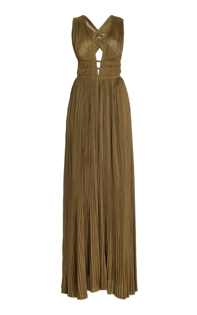Ulla Johnson Ulla Johnson - Veda Plissé Georgette Gown - Olive - US 4 - Moda Operandi 1