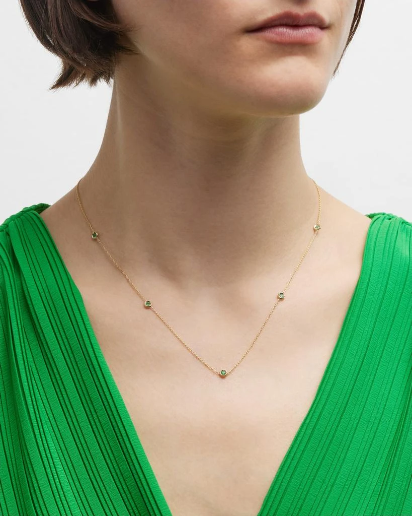 Roberto Coin 18K Yellow Gold 5-Station Emerald Necklace 2
