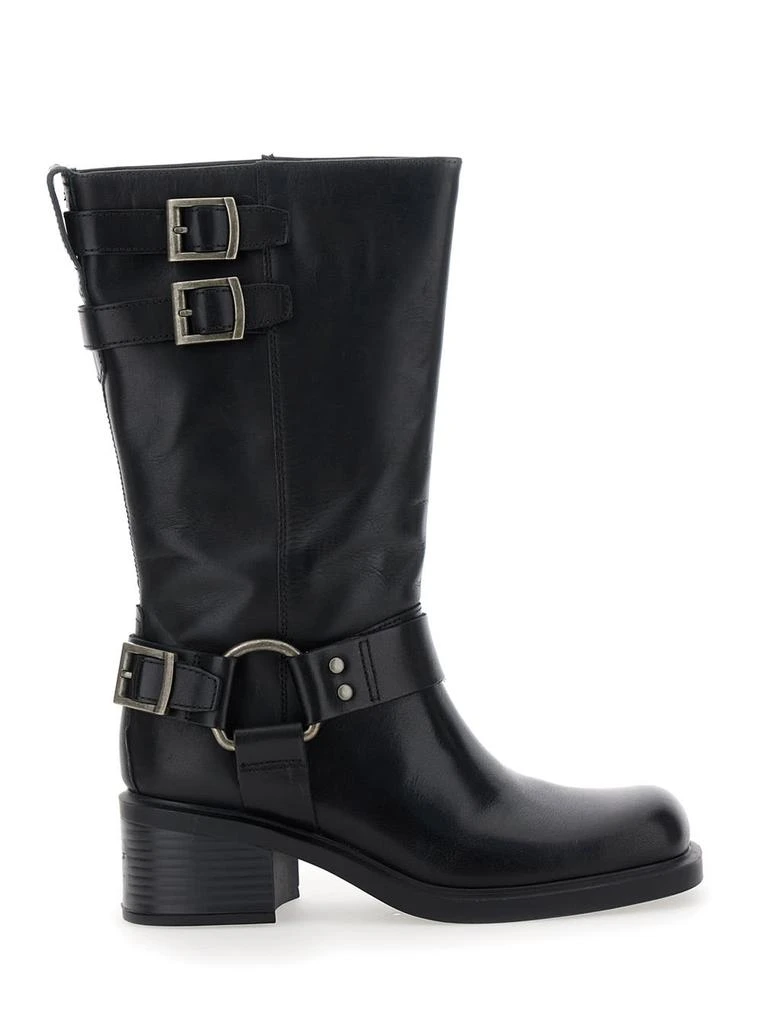 Vagabond daniella Black Ankle Boots With Buckles In Leather Woman 1