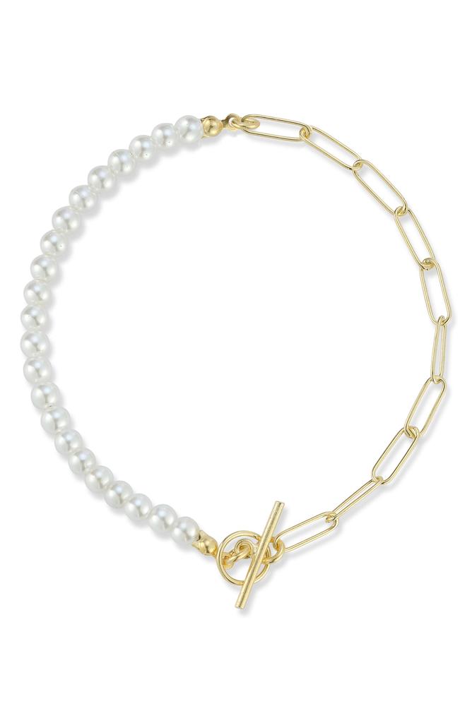 Sphera Milano Cultured Freshwater Pearl Paperclip Link Bracelet