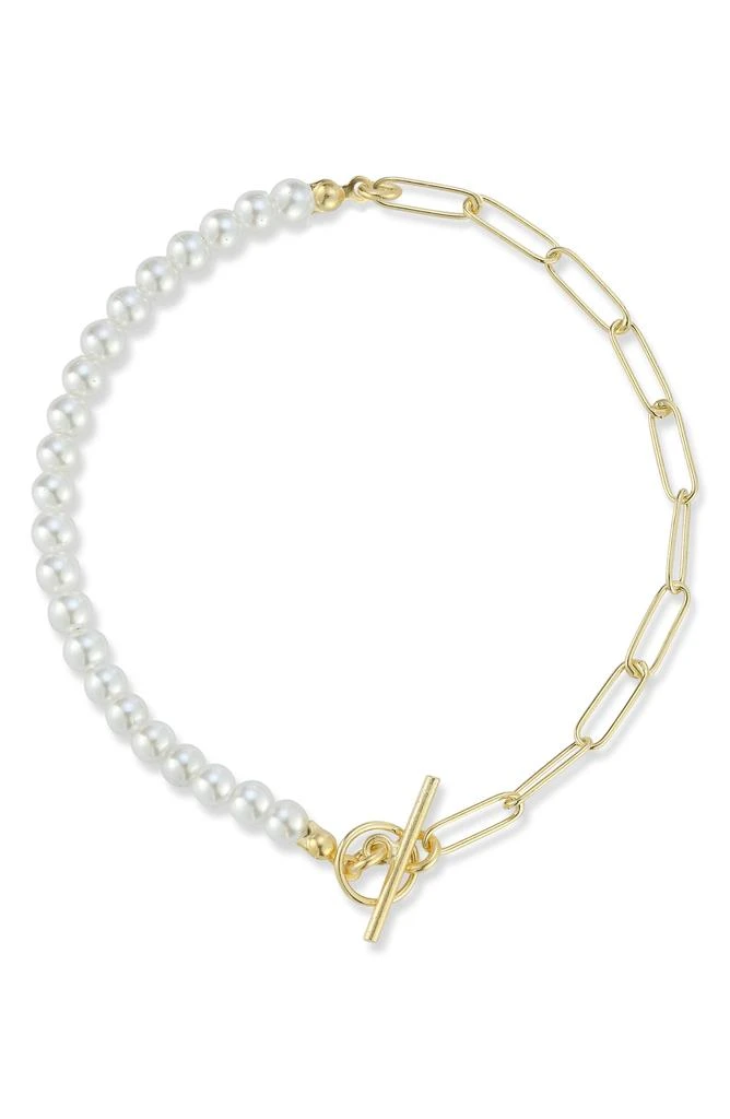 Sphera Milano Cultured Freshwater Pearl Paperclip Link Bracelet 1