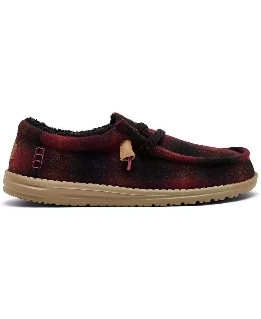 Hey Dude Men's Wally Cozy Plaid Slip-On Casual Moccasin Sneakers from Finish Line