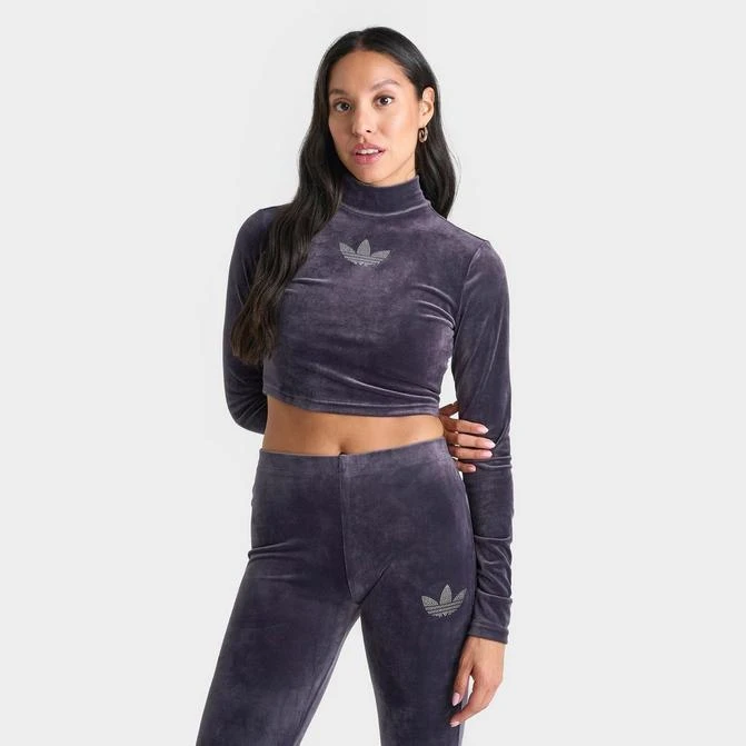 Adidas Women's adidas Originals Bling Long-Sleeve Mock Crop Top 1