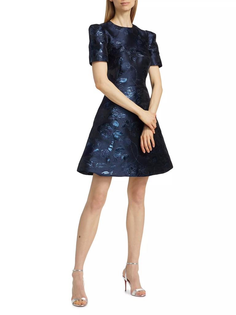 Pamella Roland Floral Silk-Blend Fil Coupé Cocktail Dress