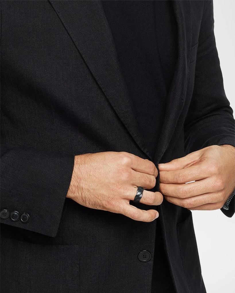 David Yurman Men's DY Helios Band Ring in Black Titanium, 9mm 2