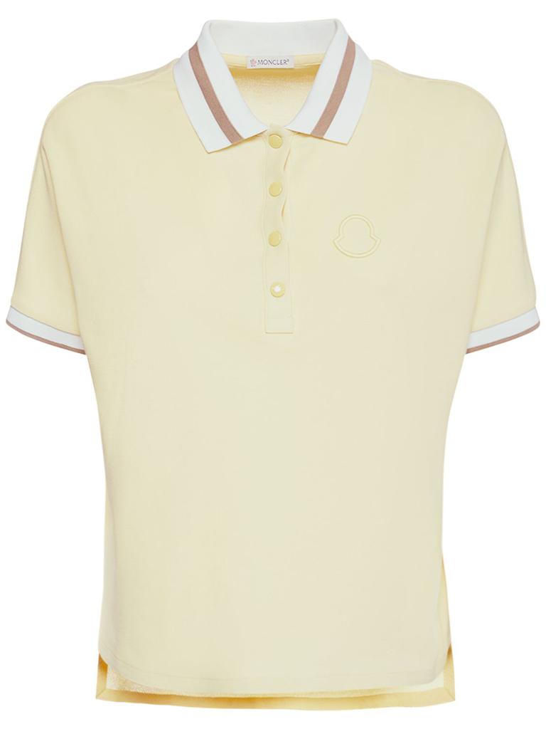 Moncler Polo Cotton Jersey Logo Top