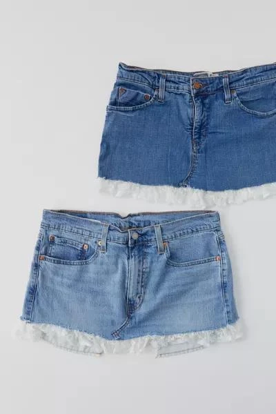 Urban Renewal Urban Renewal Remade Lace Ruffle Gummy Denim Micro Mini Skirt 2