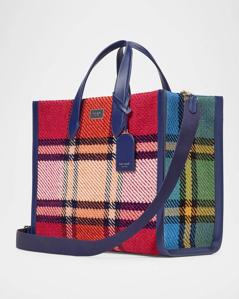 Kate Spade manhattan grand plaid tweed tote bag 2