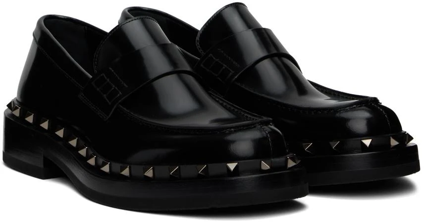 Valentino Black Rockstud M-Way Loafers 4