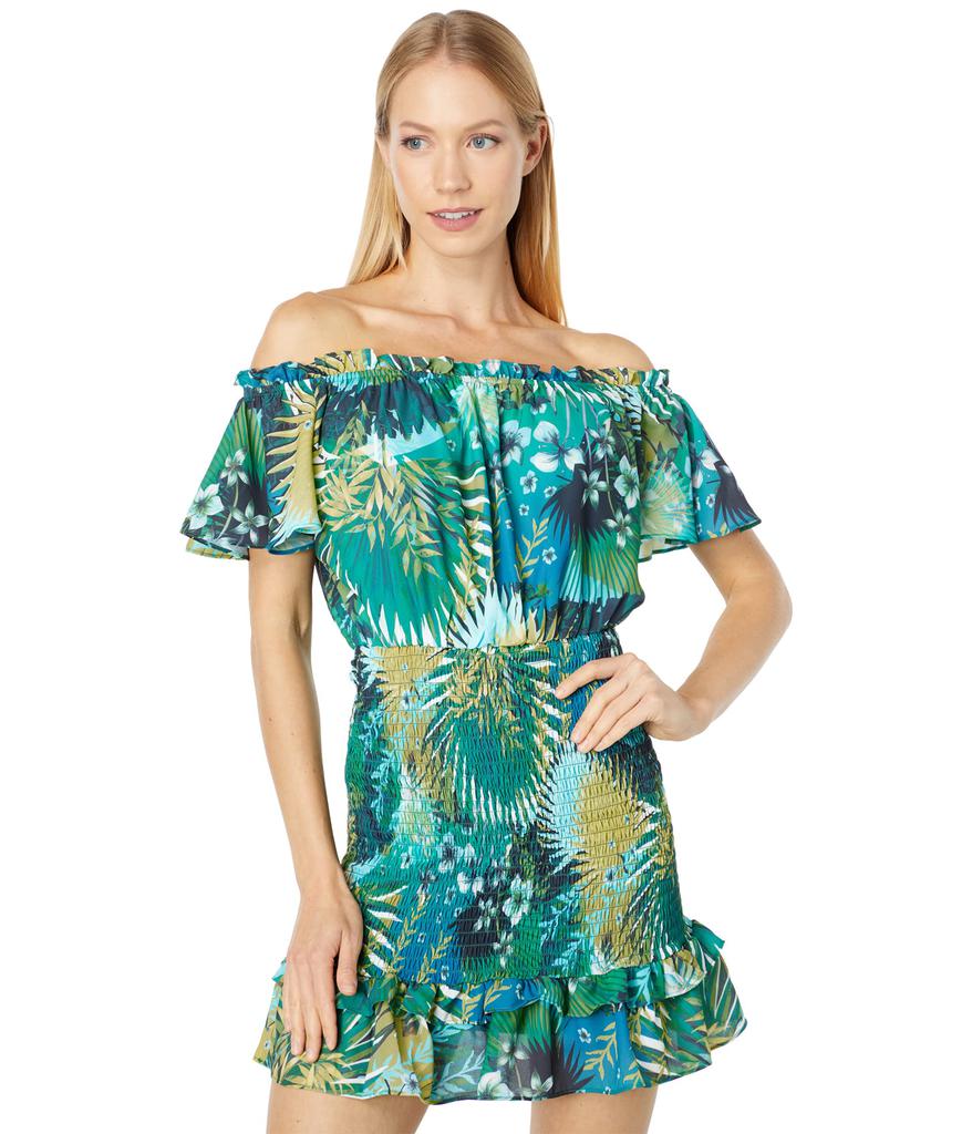 Bebe Off-the-Shoulder Ruffle Dress