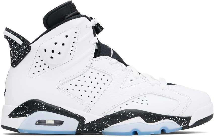 Jordan White & Black Air Jordan 6 Retro Sneakers 1