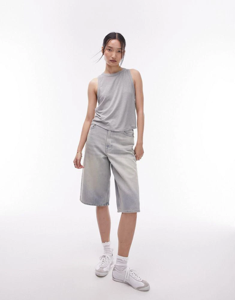 Topshop Topshop soft loose tank top in sage 3