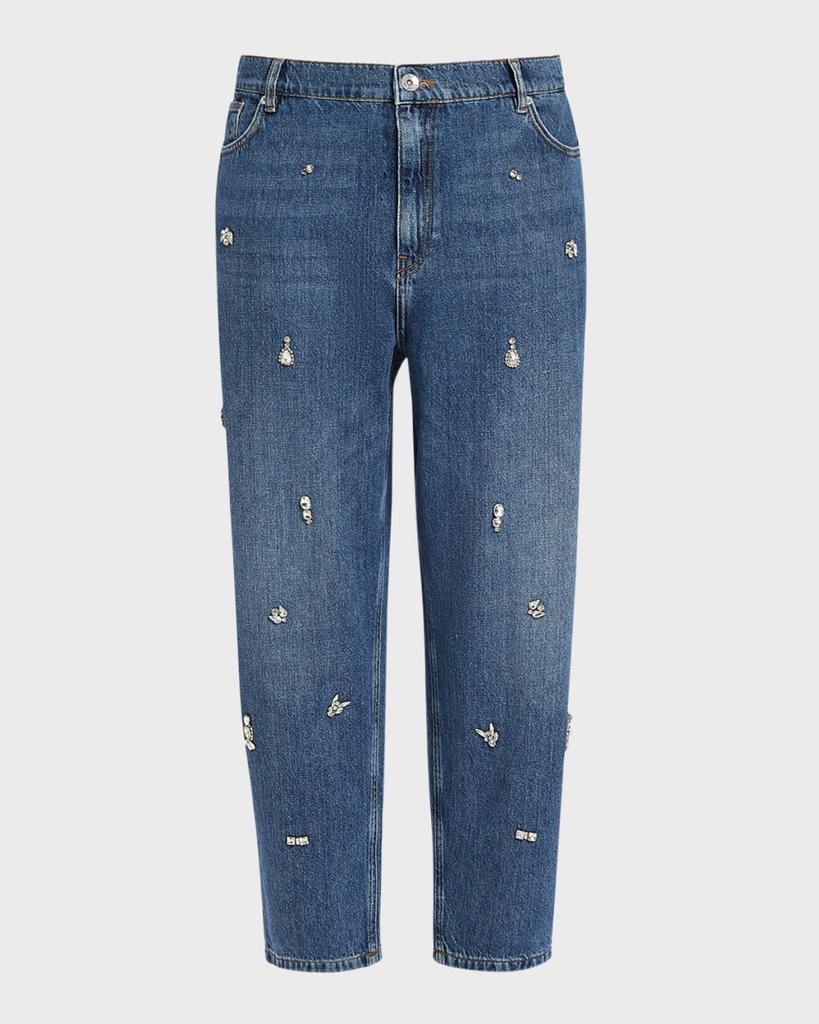 Marina Rinaldi Plus Size Uvina Crop Rhinestone Denim Jeans