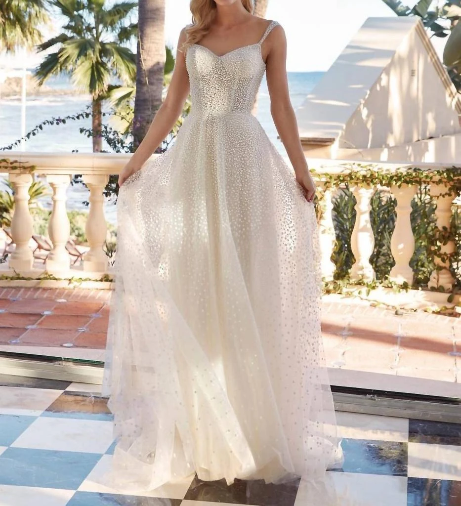 Demetrios Demetrios - Beaded Sleeveless Gown