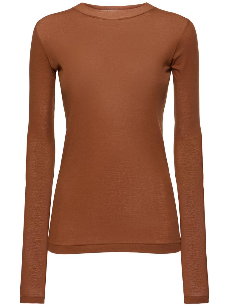 AURALEE Sheer Cotton Rib Long-sleeve T-shirt
