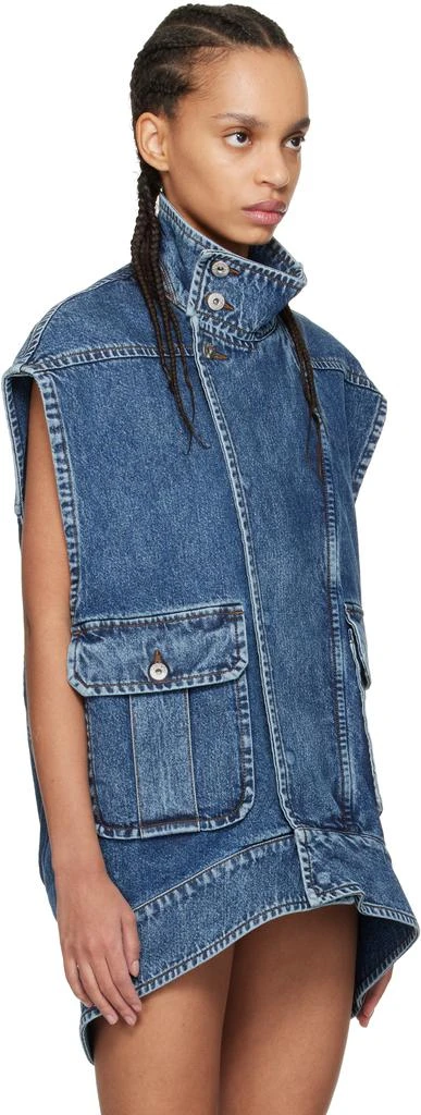 JW Anderson Blue Oversized Sleeveless High Neck Denim Vest 2