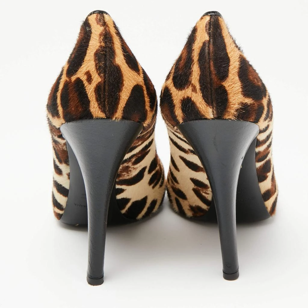 Dolce & Gabbana Dolce & Gabbana Beige/Brown Pony Hair Leopard Print Platform Pumps Size 40 5