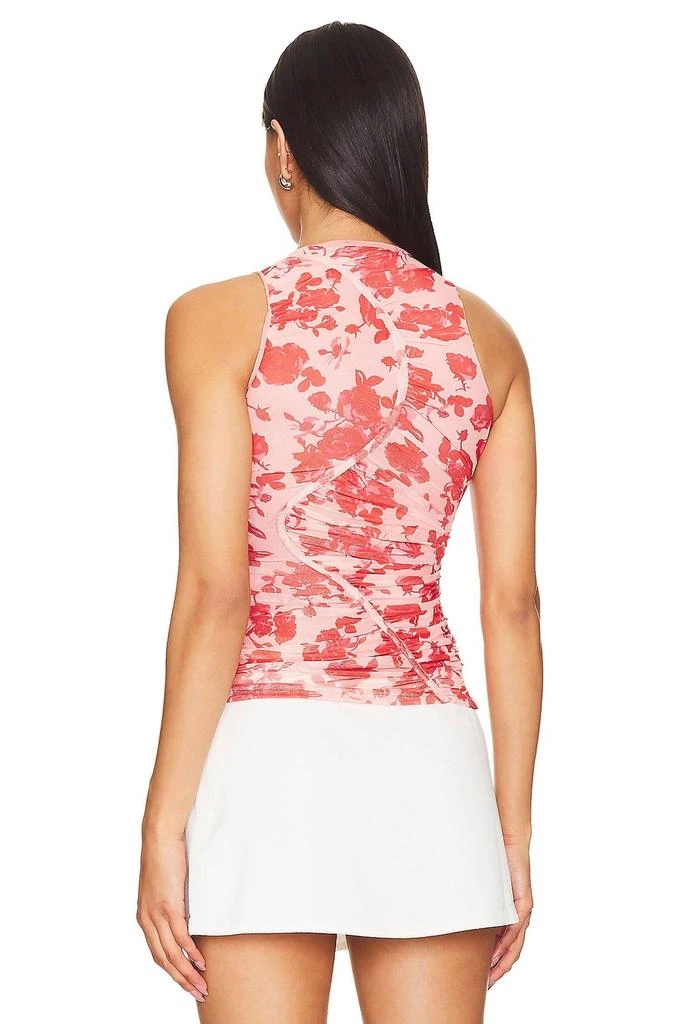 Bardot Felicia Mesh Top In Red Floral 2